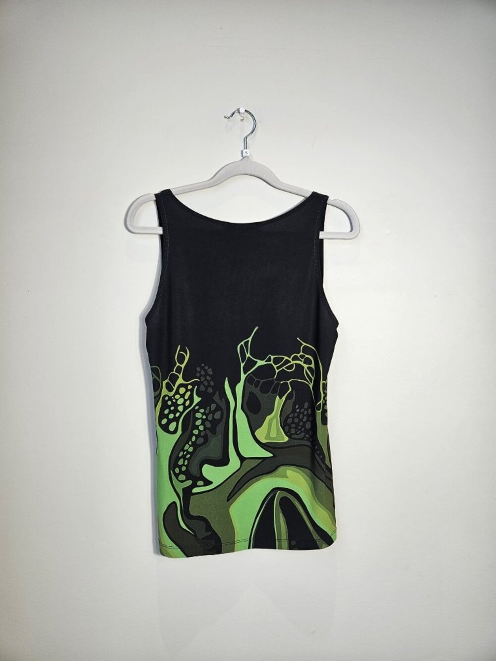 Le Galeriste Canadian Artist Print Tank Top - Abstract Green & Black - Size S - Picture 3 of 4